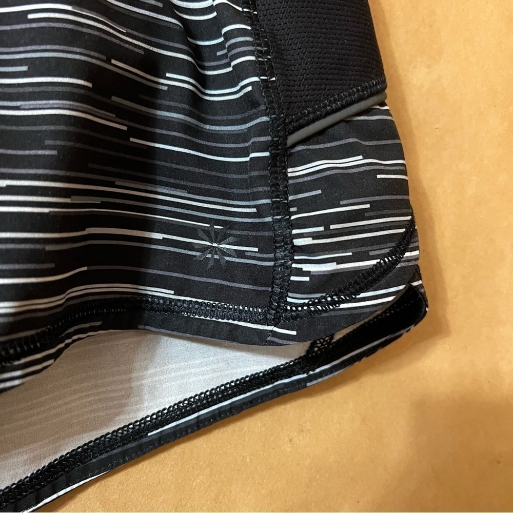 Athleta | Ready Set Go Running Shorts Athletic Lined Jigsaw Stripe Size S - Picture 5 of 10